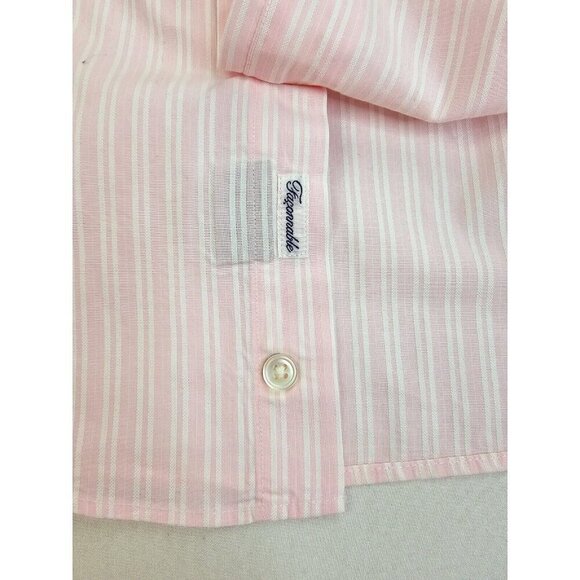 Faconnable Size 3/15.5 R Mens Powder Pink White Stripe French Cuff Spread Collar - Picture 7 of 11